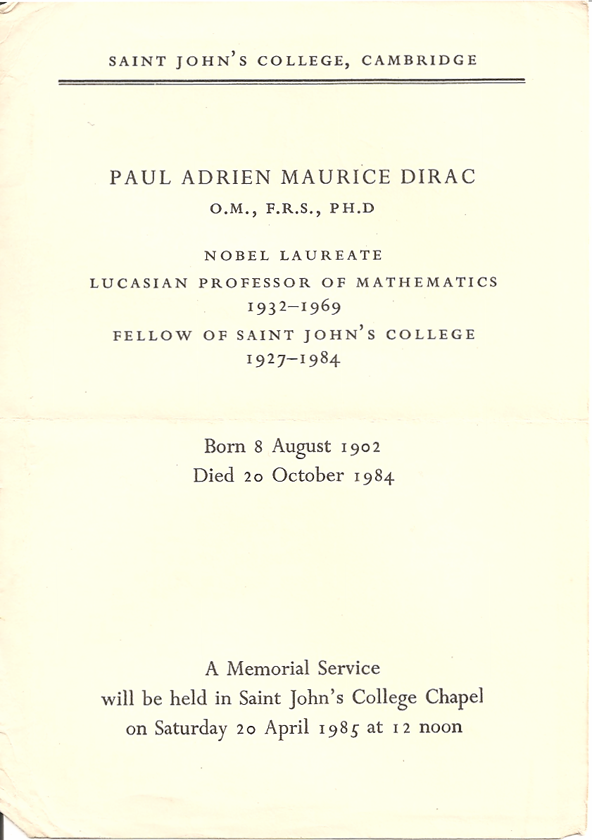 Born 8 August Dirac