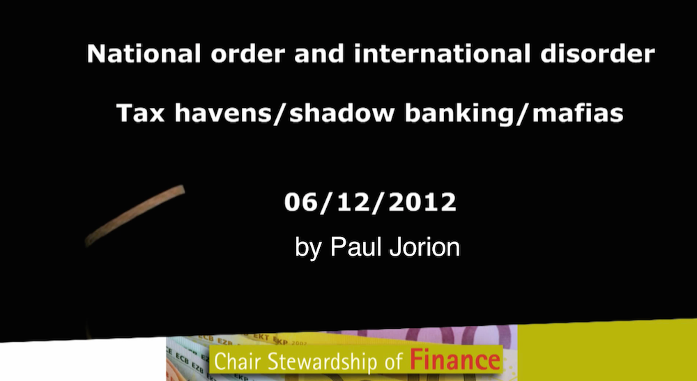 National Order And International Disorder Tax Havens Shadow